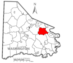 Map of Nottingham Township, Washington County, Pennsylvania Highlighted